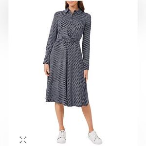 Hobbs London Aretha Rope Print Midi Shirt Dress NWOT